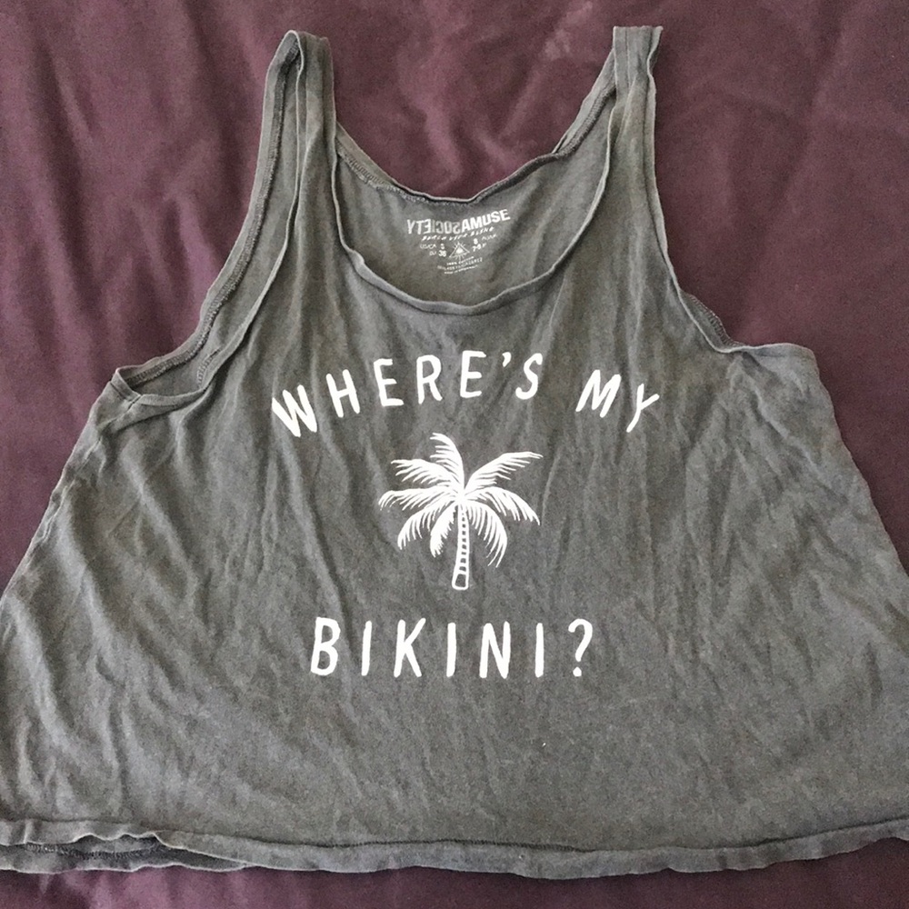 Amuse Society WHERE’S MY BIKINI Tank Top - S